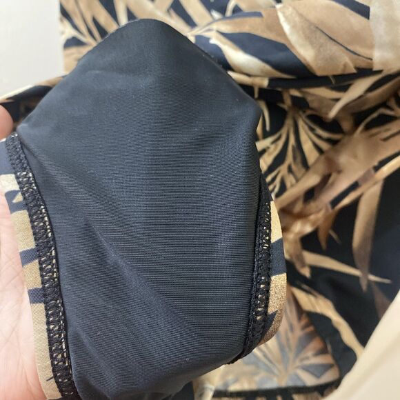 Lands End Womens Black Brown Beige Size Ten Draped Front  One Piece Swimsuit 18 - Picture 4 of 8